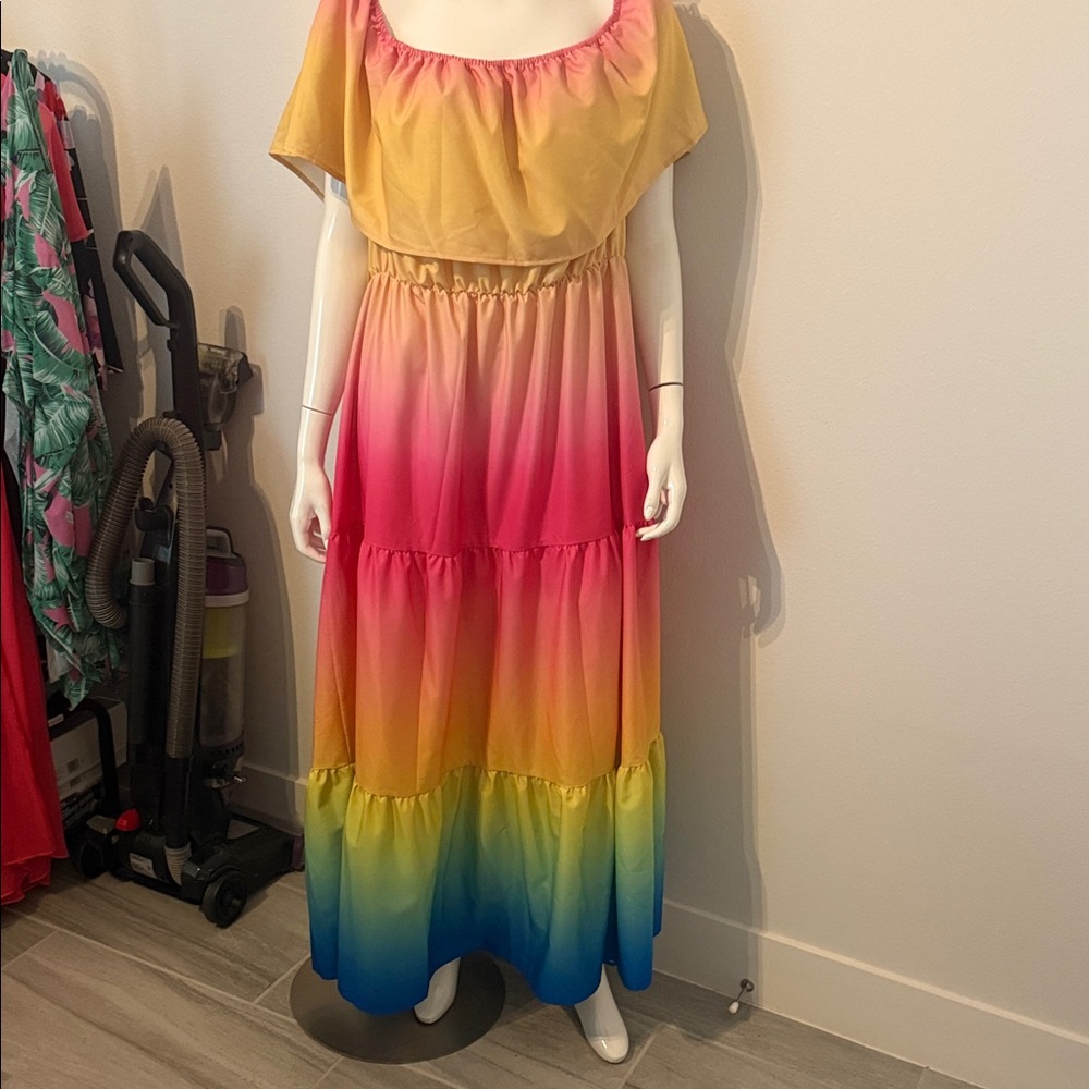 Colorful Gradient Maxi Dress